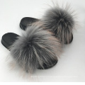 HSTX02-4 high quality raccoon fur slides 2020 new designed slippers for men